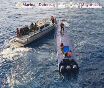 Semar intercepta semisumergible con cuatro toneladas de coca&iacute;na frente a Colima