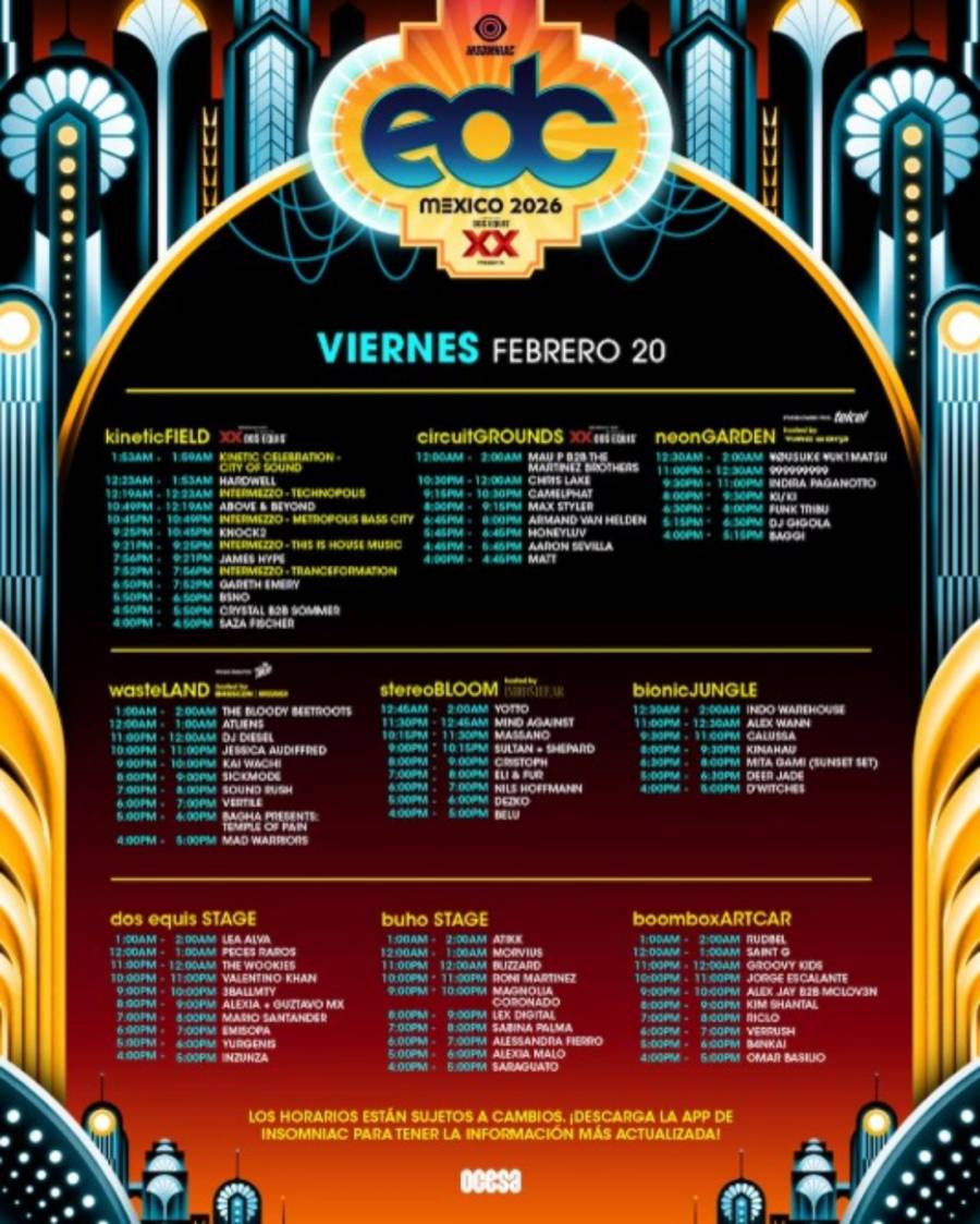 EDC México 2026 revela cartelera completa para su edición en el Autódromo Hermanos Rodríguez