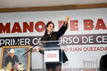 Andrea Ch&aacute;vez anuncia embarazo y reafirma compromiso con la ni&ntilde;ez de Chihuahua