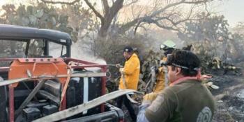 Brigadas estatales avanzan en liquidaci&oacute;n de incendio en Mexquitic con apoyo de 269 personas