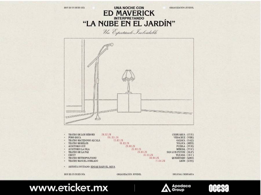 Ed Maverick anuncia la continuación de la gira La Nube en el Jardín