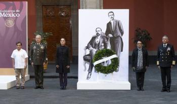 Claudia Sheinbaum encabeza conmemoraci&oacute;n del 113 aniversario del magnicidio de Francisco I. Madero y Jos&eacute; Mar&iacute;a Pino Su&aacute;rez