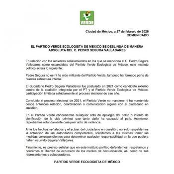 PVEM se deslinda de Pedro Segura tras cantar narcocorrido de “El Mencho”