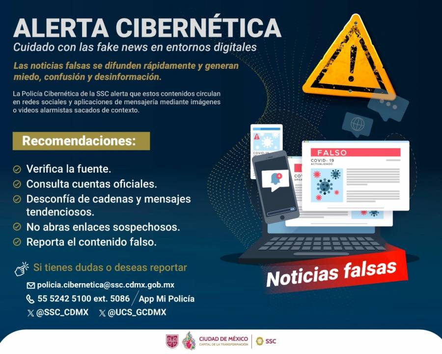 Policía Cibernética alerta por difusión de noticias falsas en internet