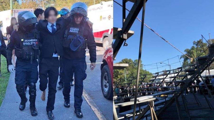 Colapso de tarima en graduación en Veracruz deja 18 jóvenes lesionados