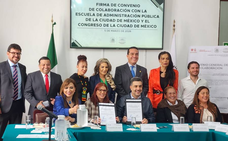 Firma Escuela de Administración Pública de la Ciudad de México convenio marco de colaboración con el Congreso Capitalino