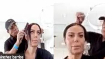Diputada participa en sesi&oacute;n virtual mientras recibe arreglo de cabello