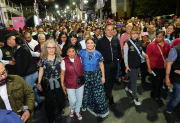 Clara Brugada entrega obras en Chalma de Guadalupe y anuncia Utop&iacute;a en el Deportivo Carmen Serd&aacute;n