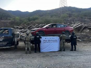 Marina asegura droga, armas y veh&iacute;culos en operativo interinstitucional en Michoac&aacute;n