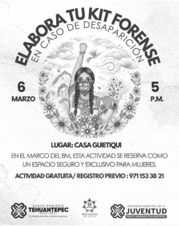 Pol&eacute;mica en Oaxaca por convocatoria a taller sobre “kit forense” previo al 8M
