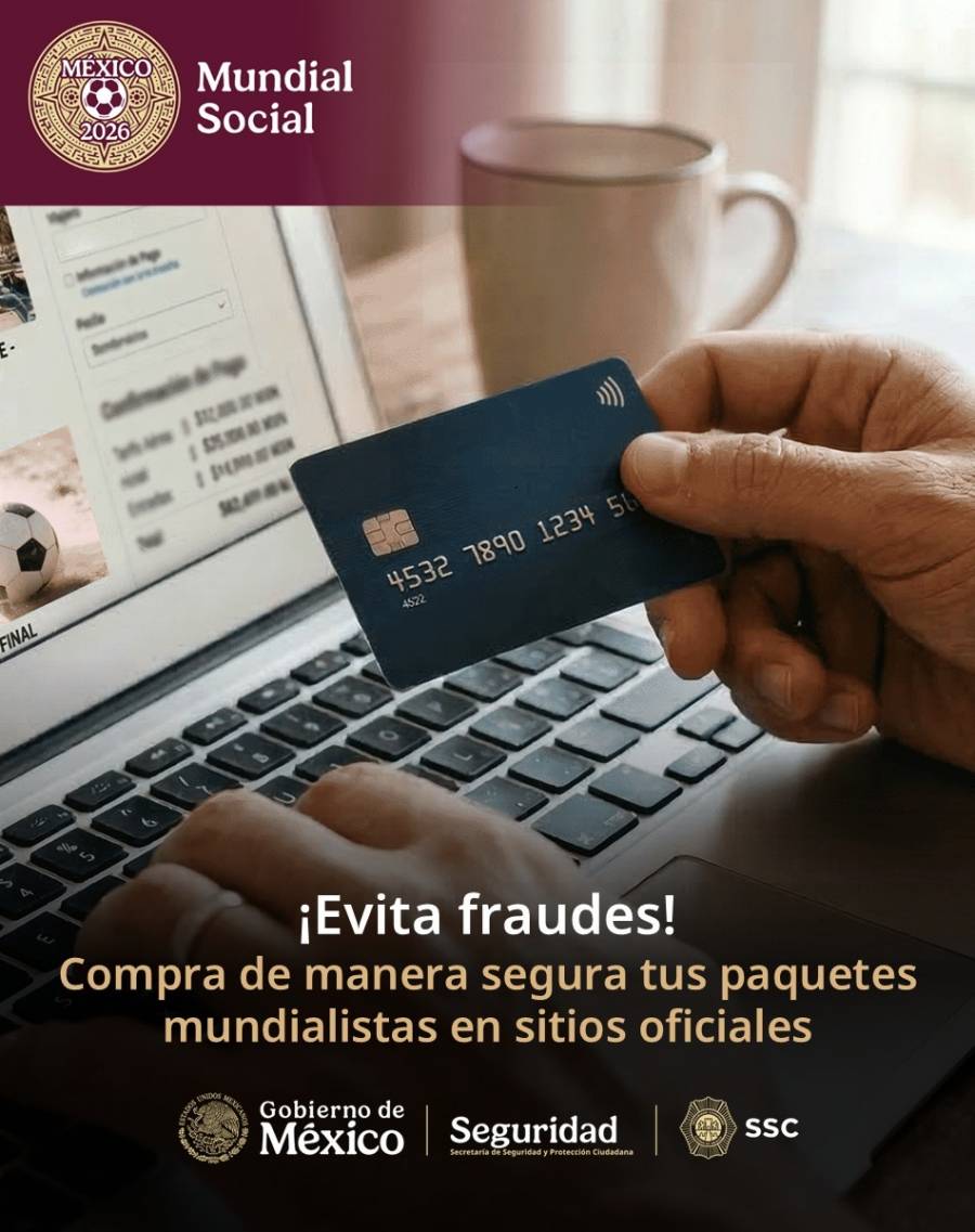 Autoridades alertan sobre fraudes en línea relacionados con paquetes para el Mundial 2026