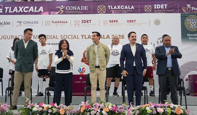 Inauguran Gobierno de Tlaxcala y CONADE actividades del Mundial Social 2026
