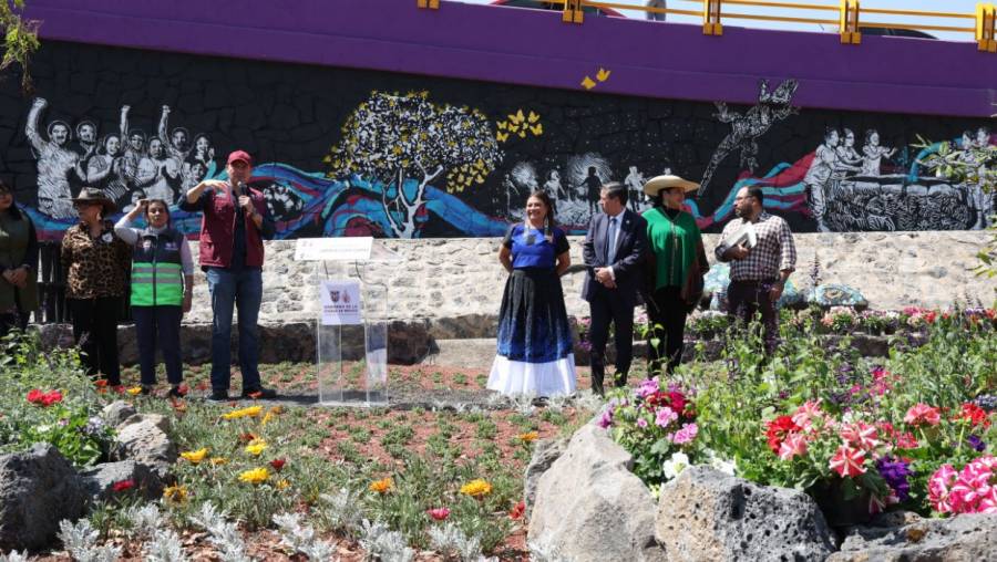 Inaugura Brugada el jardín de lluvia “Coapan” en inmediaciones del Estadio Azteca