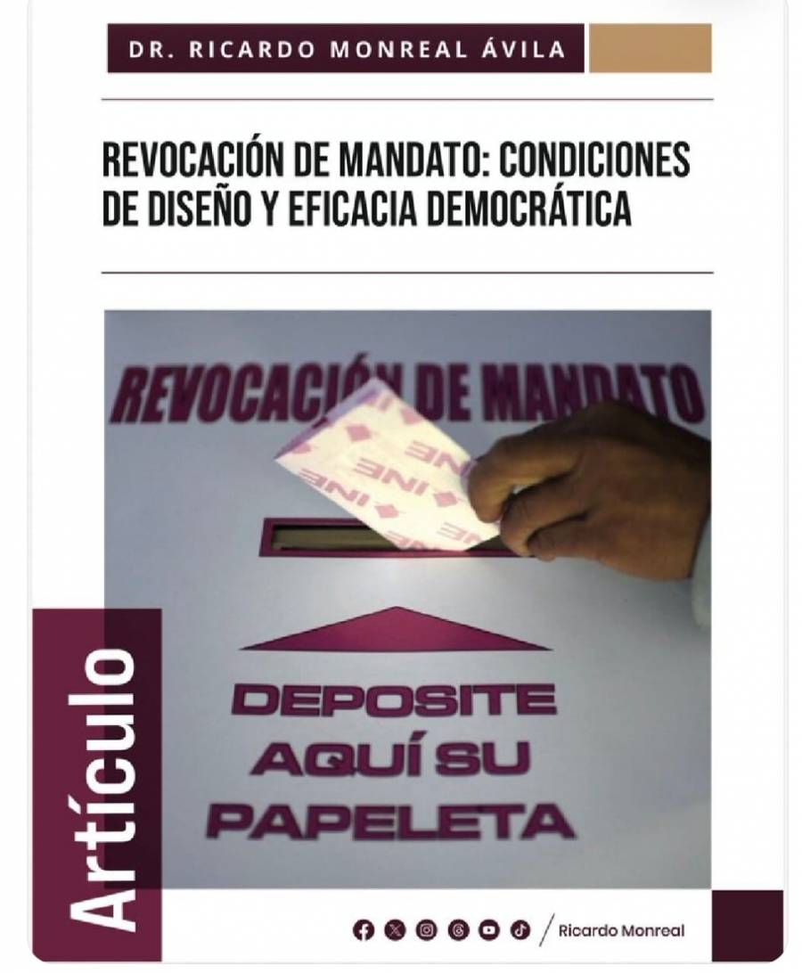 Revocación de mandato presenta limitaciones y debe empatarse con elecciones intermedias para reducir costos y elevar participación: Monreal