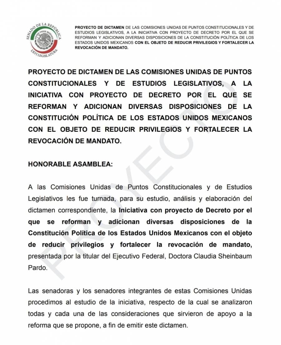 Hoy se discutir&aacute; en comisiones Reforma constitucional 