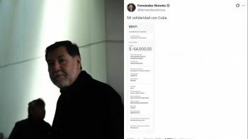 Fern&aacute;ndez Noro&ntilde;a muestra apoyo a Cuba con donativo de 64 mil pesos