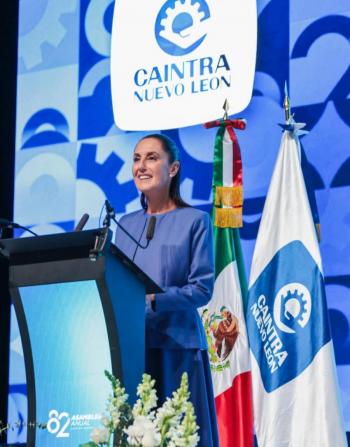 Sheinbaum destaca certidumbre econ&oacute;mica ante empresarios de Caintra en Nuevo Le&oacute;n