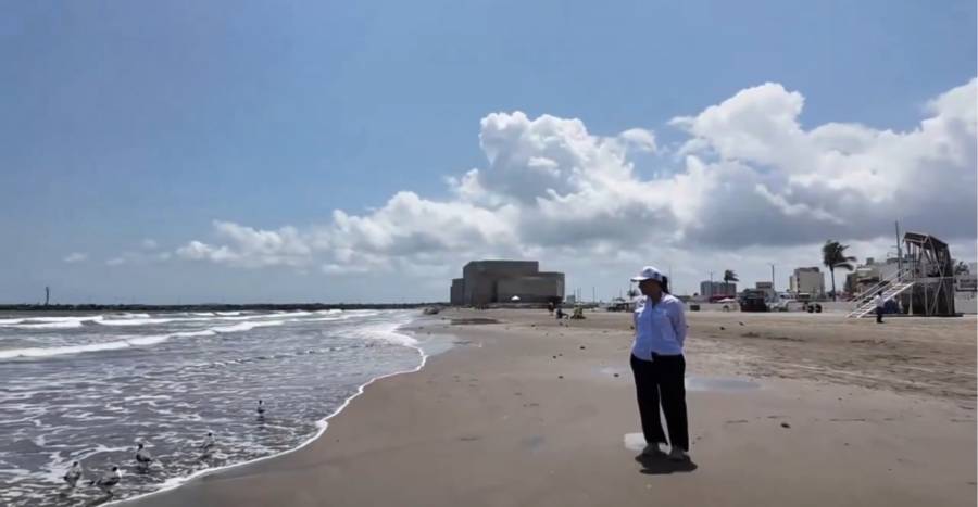 Roc&iacute;o Nahle reporta avances en limpieza de playas tras presencia de hidrocarburo en Veracruz