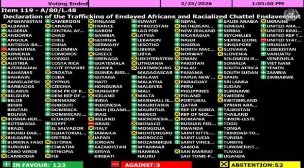 ONU declara la esclavitud transatl&aacute;ntica como crimen de lesa humanidad