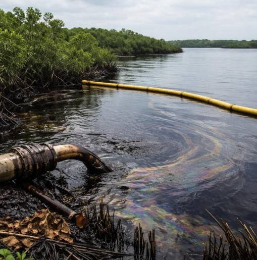 Pescadores denuncian fuga de hidrocarburo en laguna y R&iacute;o Colorado de Veracruz