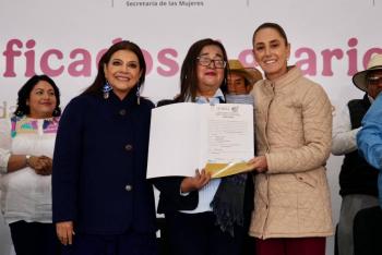 Sheinbaum destaca entrega de 30 mil t&iacute;tulos agrarios a mujeres del campo