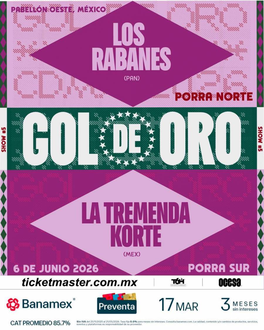 LOS RABANES Y GOL DE ORO REGRESAN A CDMX AL PABELLÓN OESTE DEL PALACIO DE LOS DEPORTES