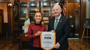 Todo va a salir maravilloso; la inauguraci&oacute;n del Mundial ser&aacute; hist&oacute;rica: Presidenta tras reuni&oacute;n con Presidente de la FIFA, Gianni Infantino
