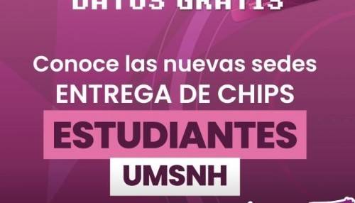 Estudiantes de la UMSNH en el interior del estado tienen hasta el 27 de marzo para recoger chip de internet gratuito