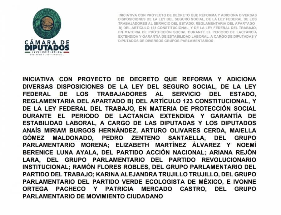 Proponen ampliar protecci&oacute;n laboral y social durante la lactancia hasta los dos a&ntilde;os
