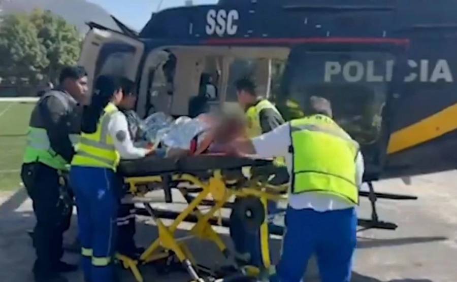 Trasladan en helicóptero a hombre con graves quemaduras en Miguel Hidalgo