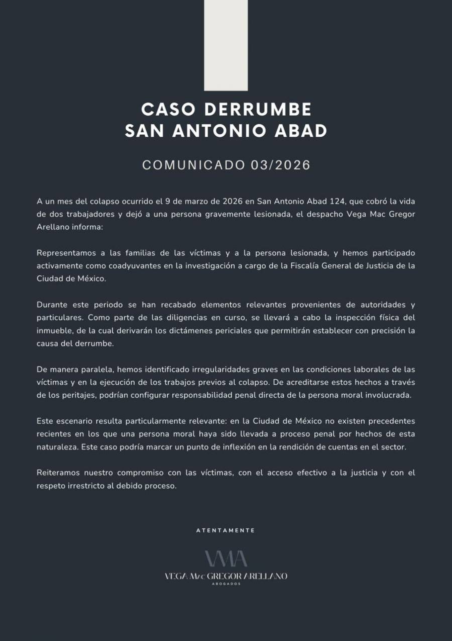 Detectan irregularidades en caso de derrumbe en San Antonio Abad; podr&iacute;an fincar responsabilidades penales a empresa