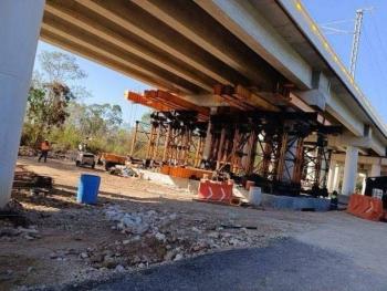 Se&ntilde;alan presunto hundimiento de pilotes en tramo del Tren Maya en Playa del Carmen