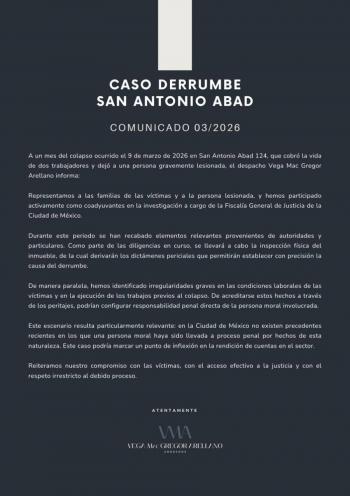 Detectan irregularidades en caso de derrumbe en San Antonio Abad; podr&iacute;an fincar responsabilidades penales a empresa