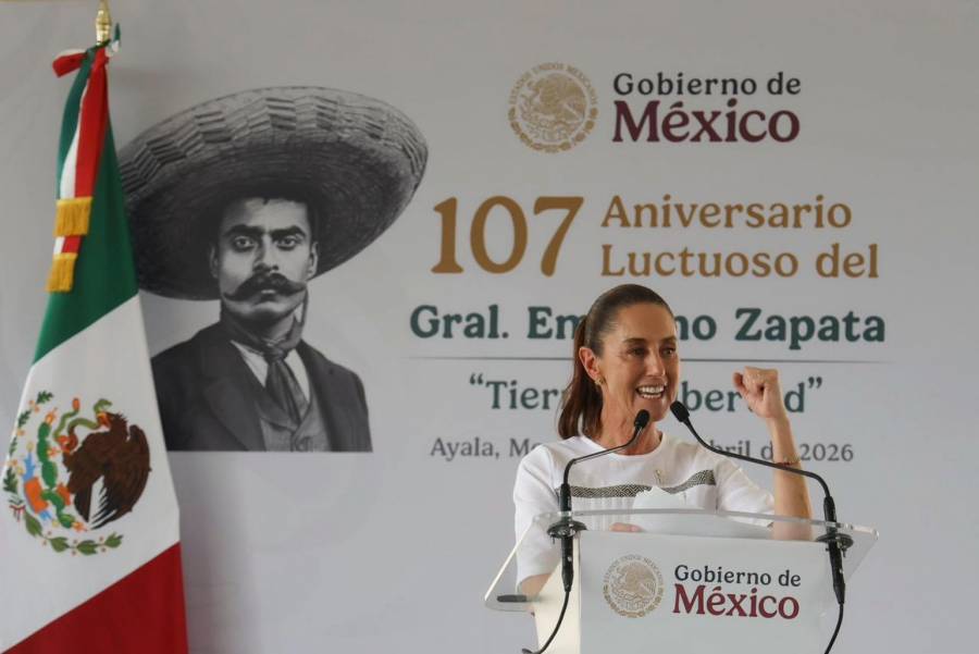 En 107 aniversario luctuoso de Emiliano Zapata, Presidenta destaca entrega de 60 mil hectáreas a propietarios originarios