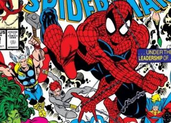 Spider-Man y Sandman con The Avengers.