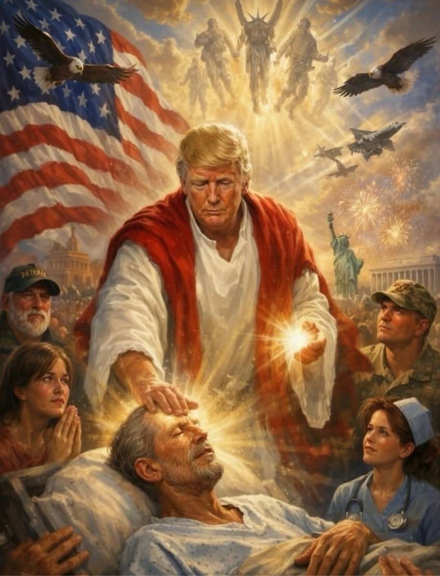 Trump desata pol&eacute;mica al difundirse como Jesucristo en imagen generada con IA