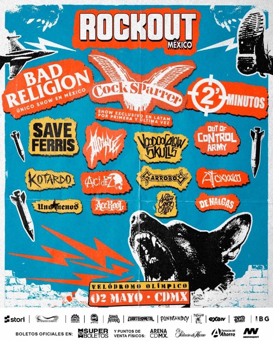 BAD RELIGION, 2 MINUTOS Y COCK SPARRER ENCABEZAN ROCKOUT 2026 EN EL VELÓDROMO OLÍMPICO