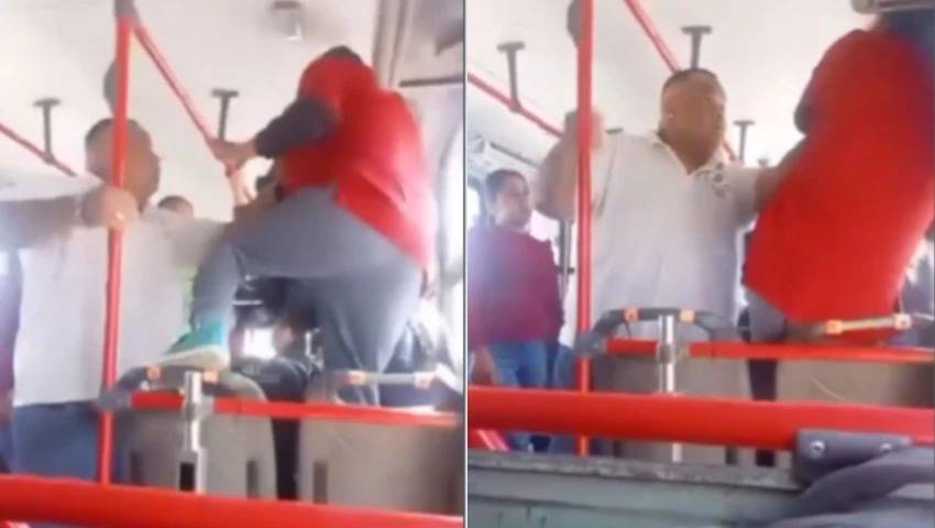 Chofer enfrenta a presunto acosador en transporte público tras denuncia de pasajera