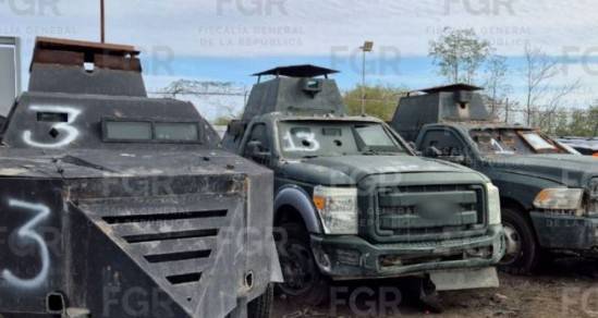 FGR destruye 18 veh&iacute;culos blindados usados por grupos delictivos
