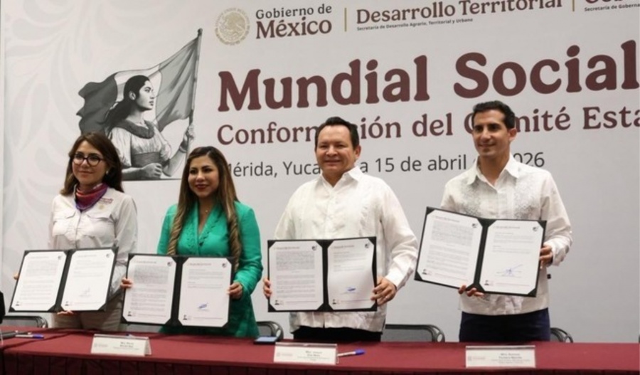 CONADE y gobierno de Yucat&aacute;n firman acuerdo para mantenimiento de canchas del Mundial Social 2026