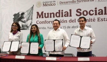 CONADE y gobierno de Yucat&aacute;n firman acuerdo para mantenimiento de canchas del Mundial Social 2026