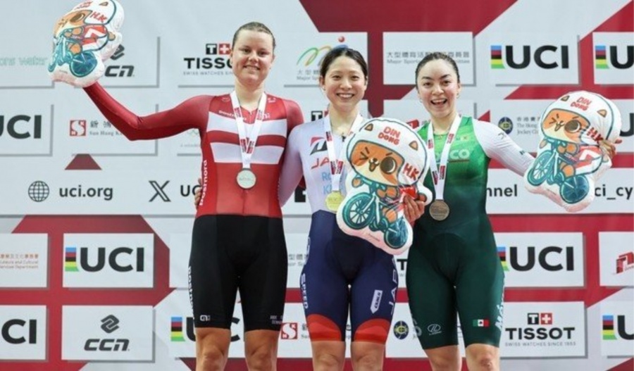 Yareli Acevedo Mendoza conquista bronce en &oacute;mnium femenil de Copa del Mundo de Pista UCI en Hong Kong