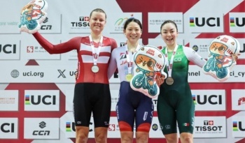 Yareli Acevedo Mendoza conquista bronce en &oacute;mnium femenil de Copa del Mundo de Pista UCI en Hong Kong