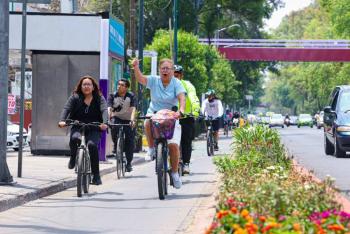 CDMX inaugura ciclov&iacute;a “La Gran Tenochtitl&aacute;n” en Calzada de Tlalpan con rodada masiva