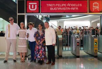 Brugada destaca conectividad nacional e internacional con el Tren Felipe &Aacute;ngeles; fortalecer&aacute; integraci&oacute;n regional, agrega Menchaca