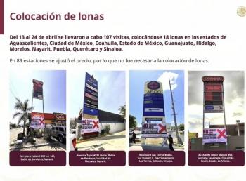 Profeco realiza 107 visitas a gasolineras por vigilancia por precios elevados; coloca 18 lonas de advertencia