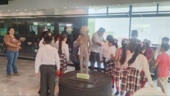 Estudiantes de San Luis Potos&iacute; conocen el legado huasteco en el Museo Tamuantz&aacute;n