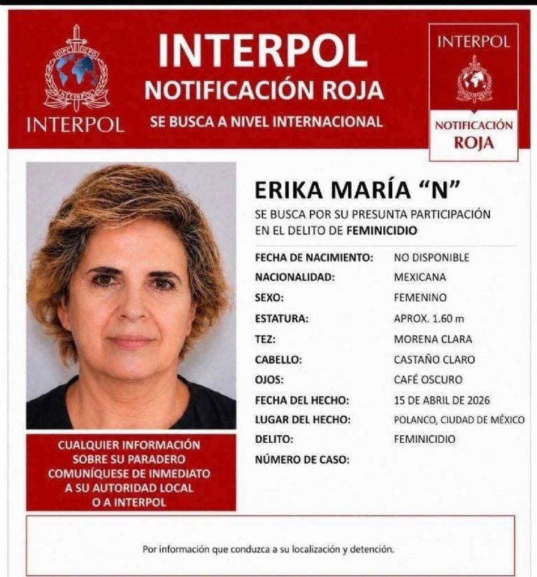 Interpol emitió ficha roja contra Érika María por feminicidio de Carolina Flores