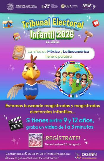 TEPJF convoca a la novena edici&oacute;n del Tribunal Electoral Infantil 2026 para promover la voz de la ni&ntilde;ez en M&eacute;xico y Latinoam&eacute;rica