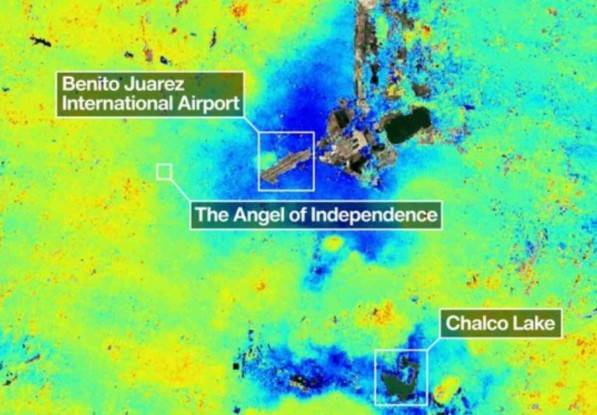 Sat&eacute;lite de la NASA monitorea en tiempo real el hundimiento de la CDMX